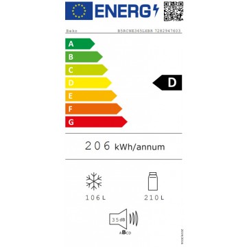 Inventor DP1446S Ψυγείο Δίπορτο 204lt Υ143xΠ55xΒ55εκ. Inox